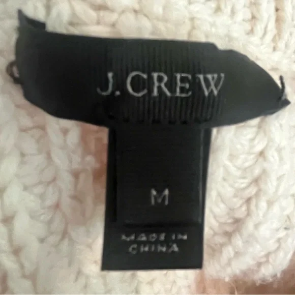 J.Crew Cable Knit Sweater with Side Slit Fringe Detail in Ivory - Picture 5 of 16